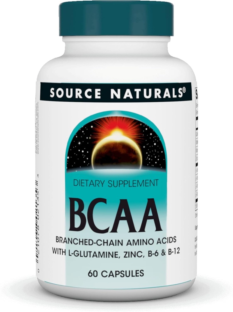 Zdroj Naturals BCAA rozvetvený reťazec aminokyseliny, poskytuje podporu telo a svalové systémy* - 60 Kapsule