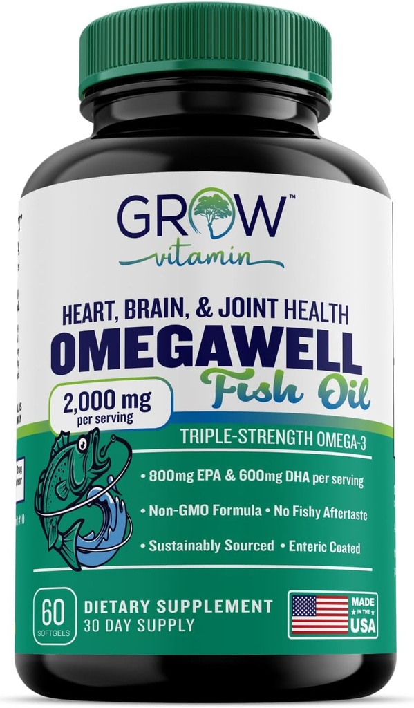 rast vitamín Triple sila Omega 3 rybí olej, 800 mg EPA 600 DHA doplnok pre srdce, mozog a imunitnú podporu, Absorbable Triple sila, Udržateľne Zdroj - Mini Softgels - 30 Day Supply