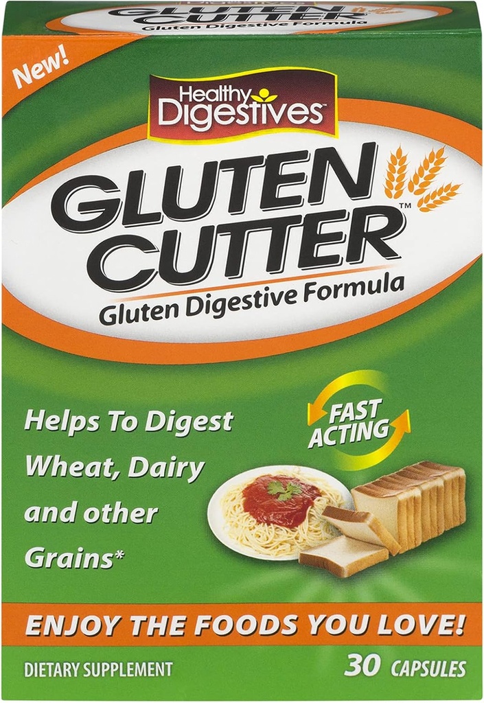 Zdravé prírodné systémy zdravé trávenie Gluten Cutter, 60 Kapsule (2 krabice 30 Každý)