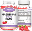 2 Balenie Magnézium Citrát Gumies, Vysoká absorpcia Magnézové Gumies pre dospelých, Podpora svalov a zubov, Vegánska prírodná malinová príchuť 120 Cts