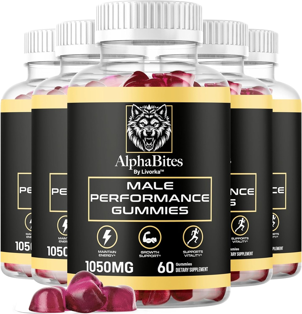 LIVORKA (5 Pack) Alpha Bites Gummies, Alpha Bites Gummies, Advanced AlphaBites Formula,150 Count