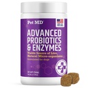 Pet MD Probiotiká a enzýmy pre psy - Gut Health Žuvačky s prebiotikami - Tráviaca pomôcka pre psy so žalúdočnou nevoľnosťou, hnačkou, zápchami alebo plynom - Funkčné probiotiká pre psy - 60 ot
