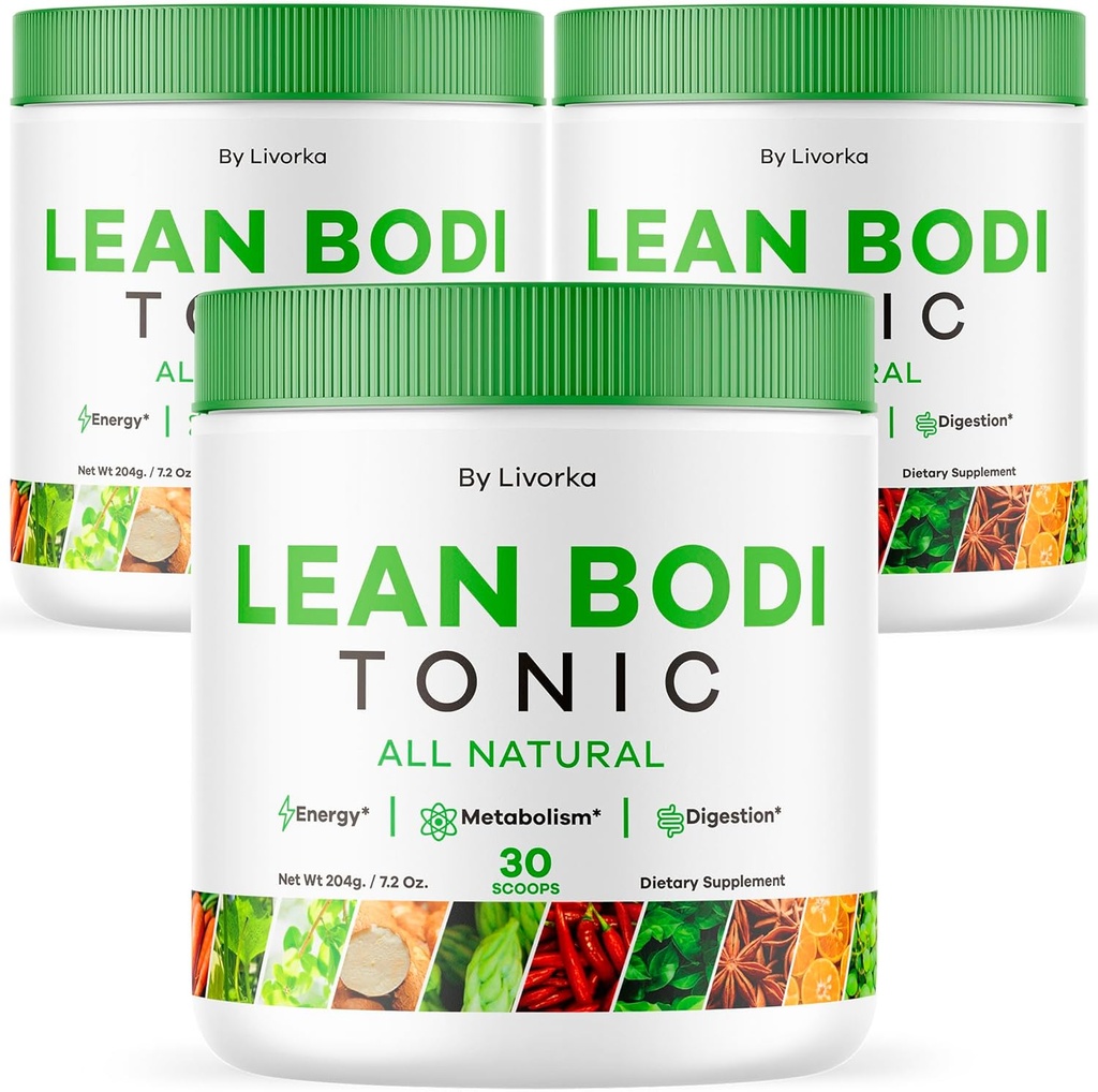 LIVORKA Lean Bodi Tonic, All Natural Advanced Formula Powder - 90 Serviv (3 mesiace dodávky) - balenie po 3