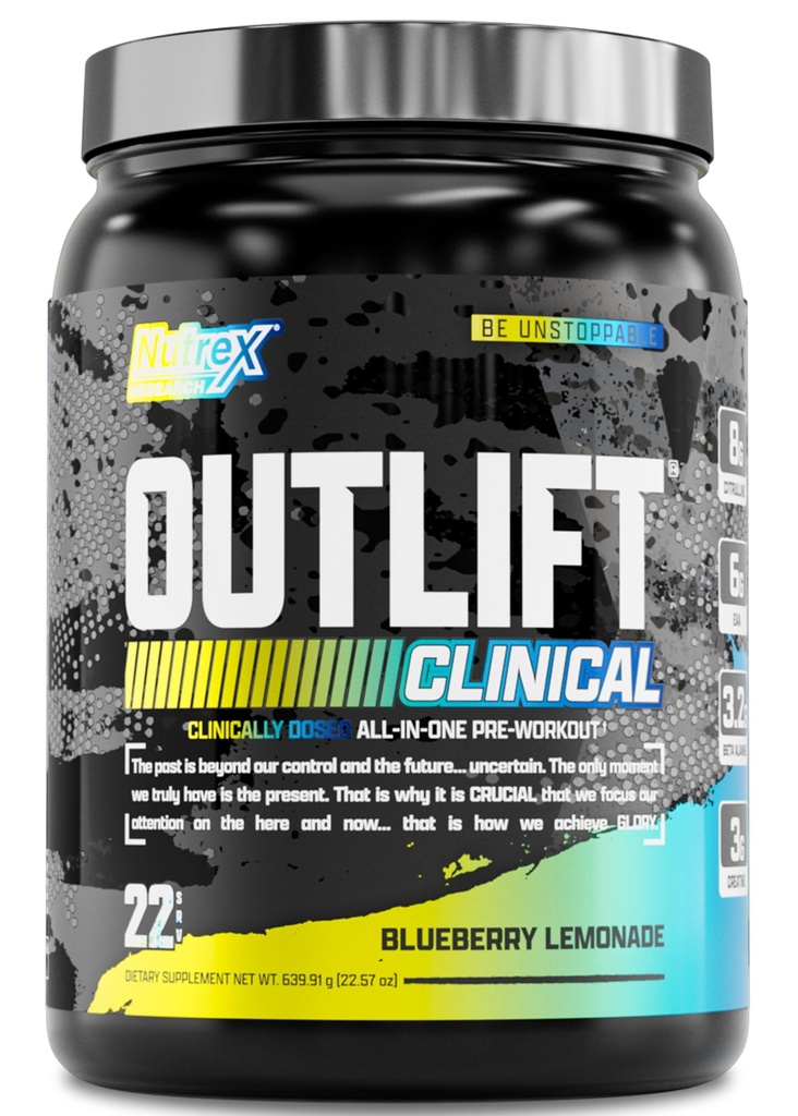 Nutrex Research Outlift klinicky dávkovaný prášok pred tréningom s kreatínom, citrulínom, EAA 