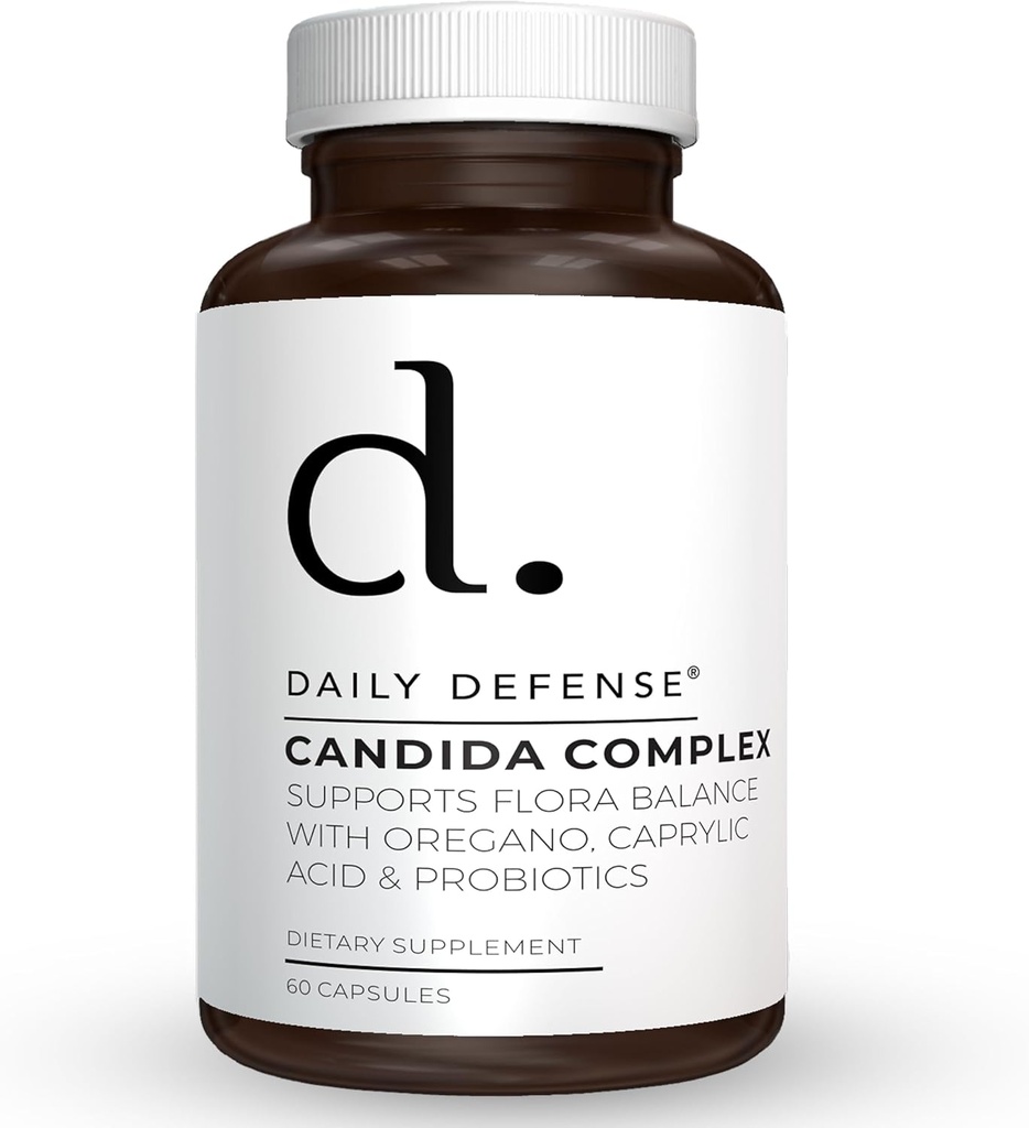 Candida Flush & Očistite 60 gróf Gut Podpora pre Balanced Gut Flora s Oregano, Kyselina kaprylová, probiotiká, & Digestívne enzýmy - Non GMO Dietary Supplement