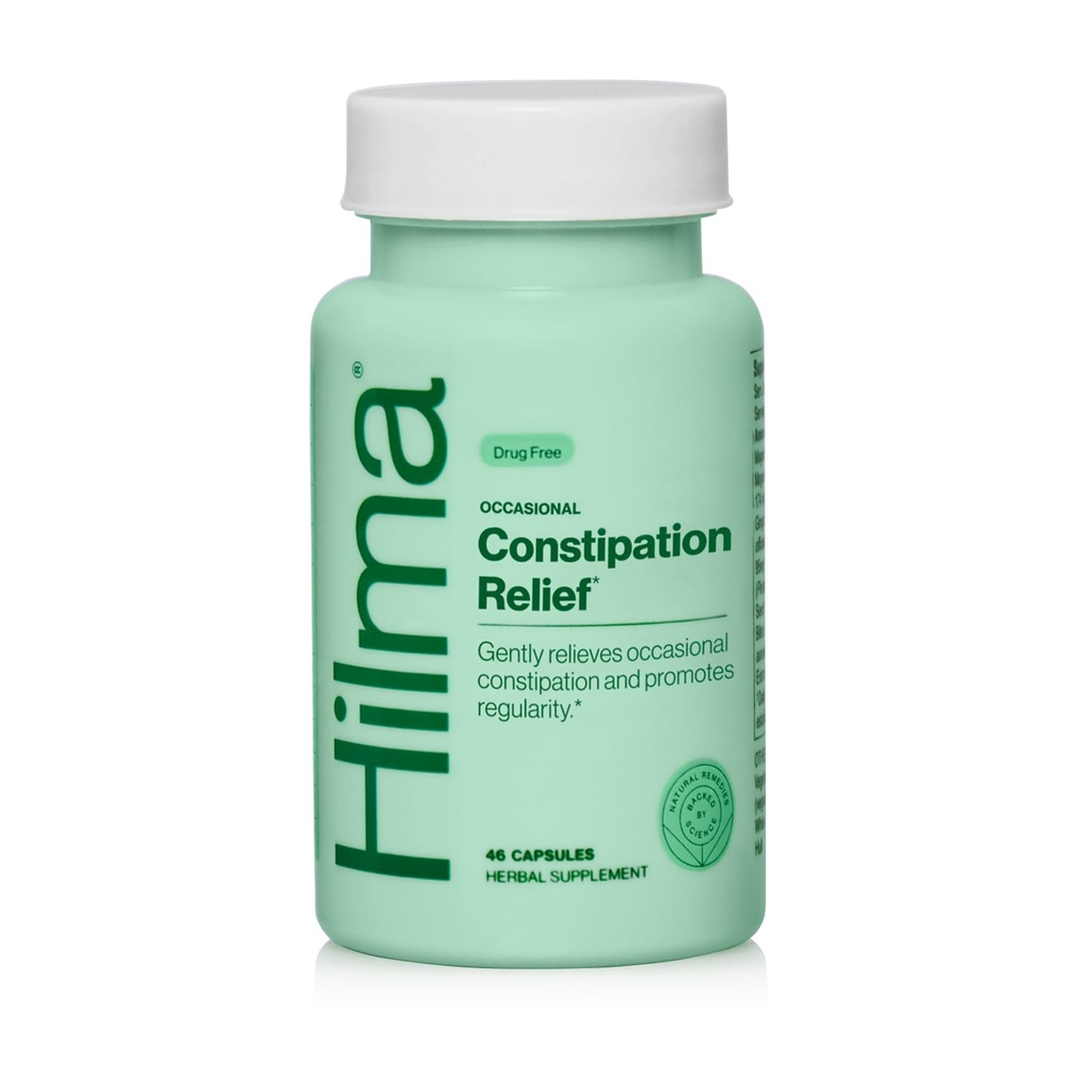 Hilma Gentle Bowel, Príležitostná Zápcha Relief s citran horečnatý, Prírodné a nežné preháňadlá pre Zápcha w/Magnesium Citrate, Ginger, Anise a horký pomaranč, 46 Vegan Kapsule