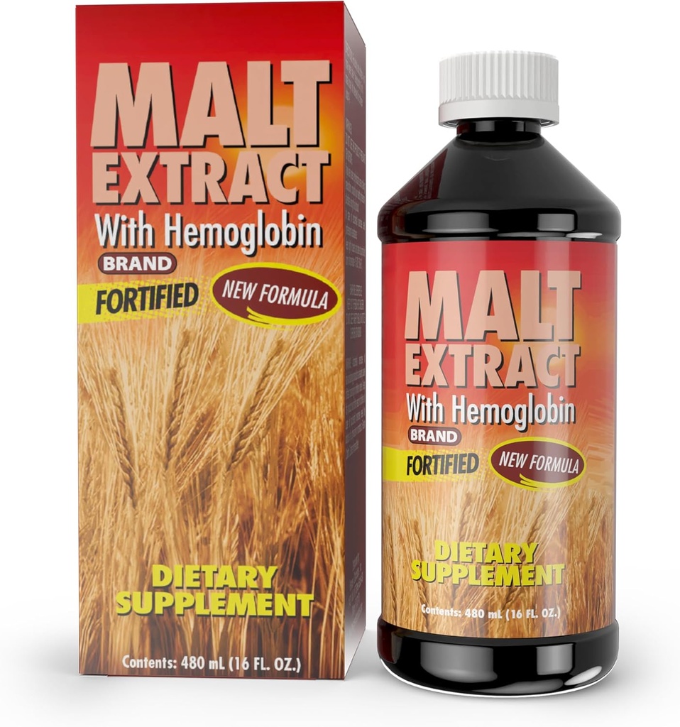 Malt and Hemoglobin Extract - Nutritional Supplement for Energy & Vitality (16 Fl Oz/Pack of 1)