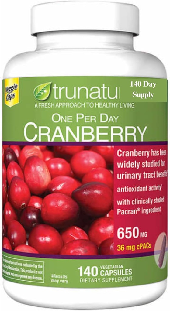 Pacran Cran Cranberry 650 mg, 140 Vegetariánskych kapsúl + Bundle s týždenným Organizátorom pilulky (2 položky)