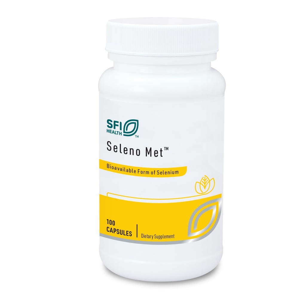 Klaire Labs SFI Health Seleno Met - 200 Milligrams Selenium ako Hypoallergenic Selenometionín, Biodostupné Antioxidant Podpora s bez kyslosti, Mliečne a Gluten-free (100 kapsúl)
