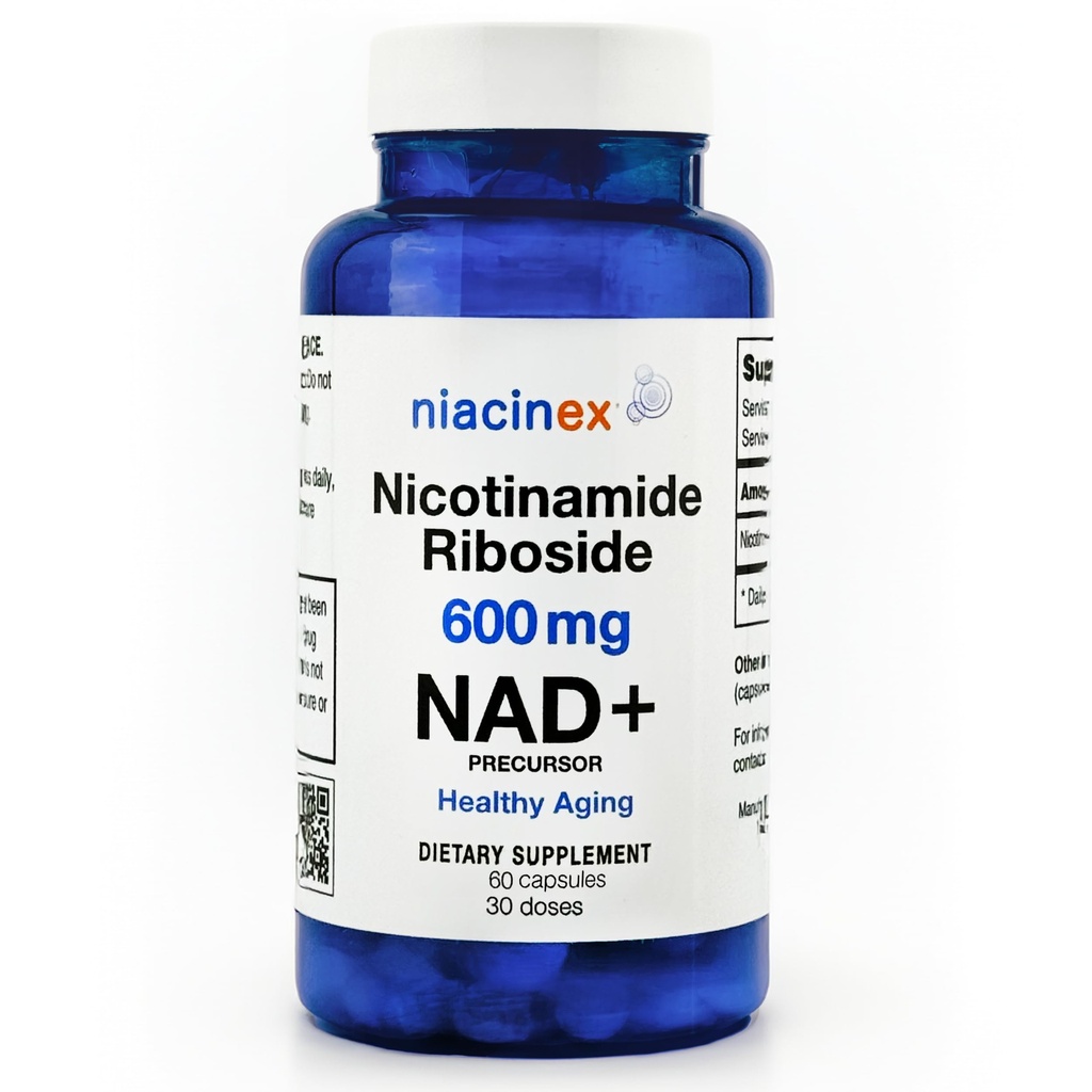 NAD+ Supplement - 600mg Pure Nicotinamide Riboside (NR) - Zdravé starnutie, duševná jasnosť a energia Booster - Bunka Regenerácia Doplnky pre ženy a mužov - 60 NAD Plus Kapsule - Made in USA