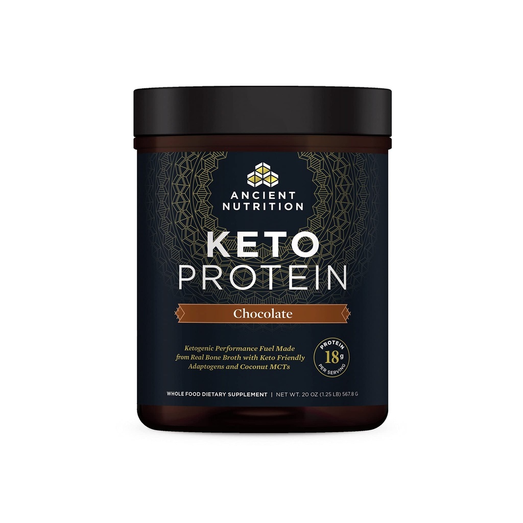 Staroveká výživa Keto Protein prášok, KetoPROTEIN s tukmi z kostnej peny a MCT oleja, čokoláda, 18g proteínu 10g tuku na obsluhu, bez lepku, nízka karb, Peleo priateľsky, 17 Serviv
