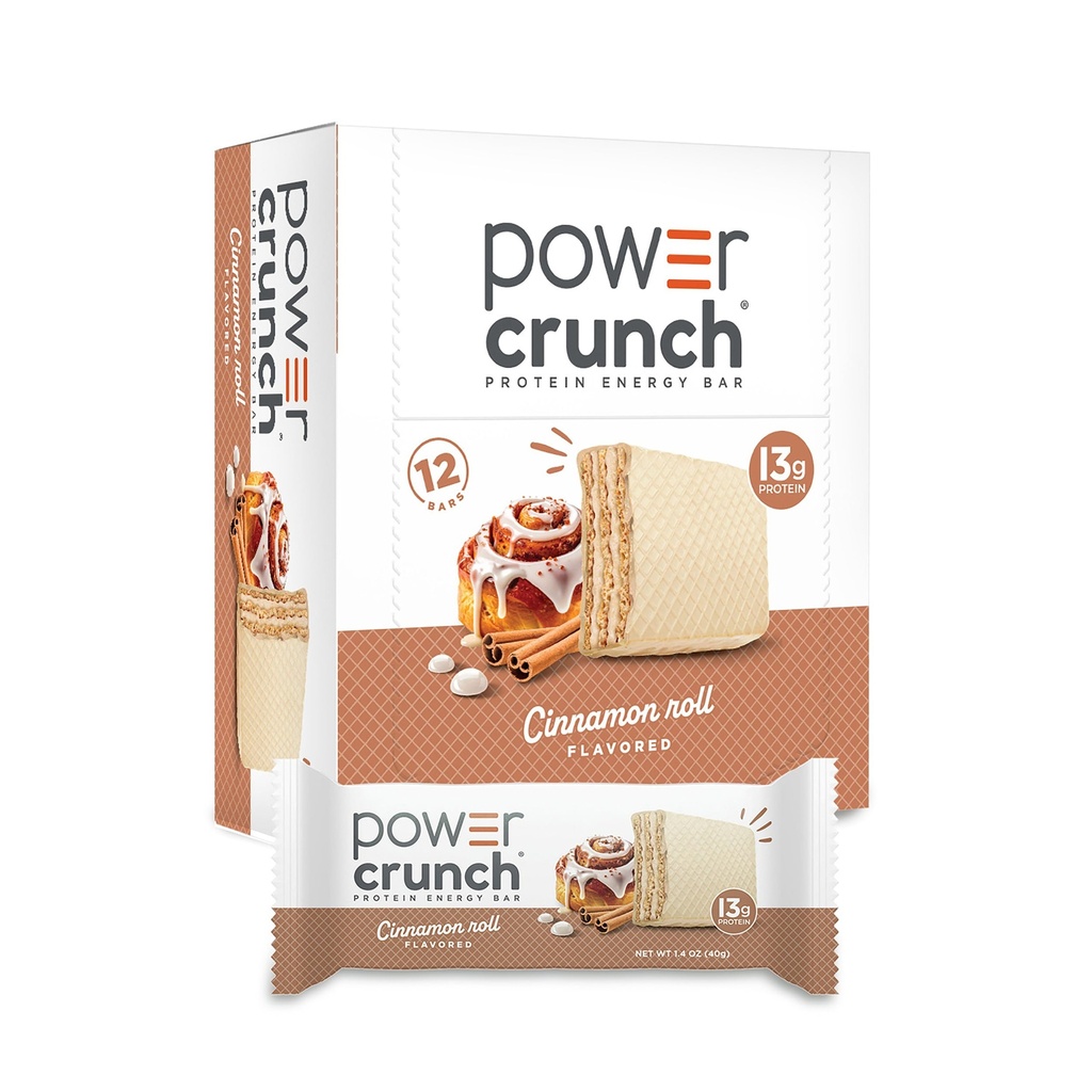 Power Crunch Protein Wafer Bary, Vysoké Bielkoviny Snacks s lahodnou chuťou, Škorica Roll, 1.4 Ounce (12 Počet)
