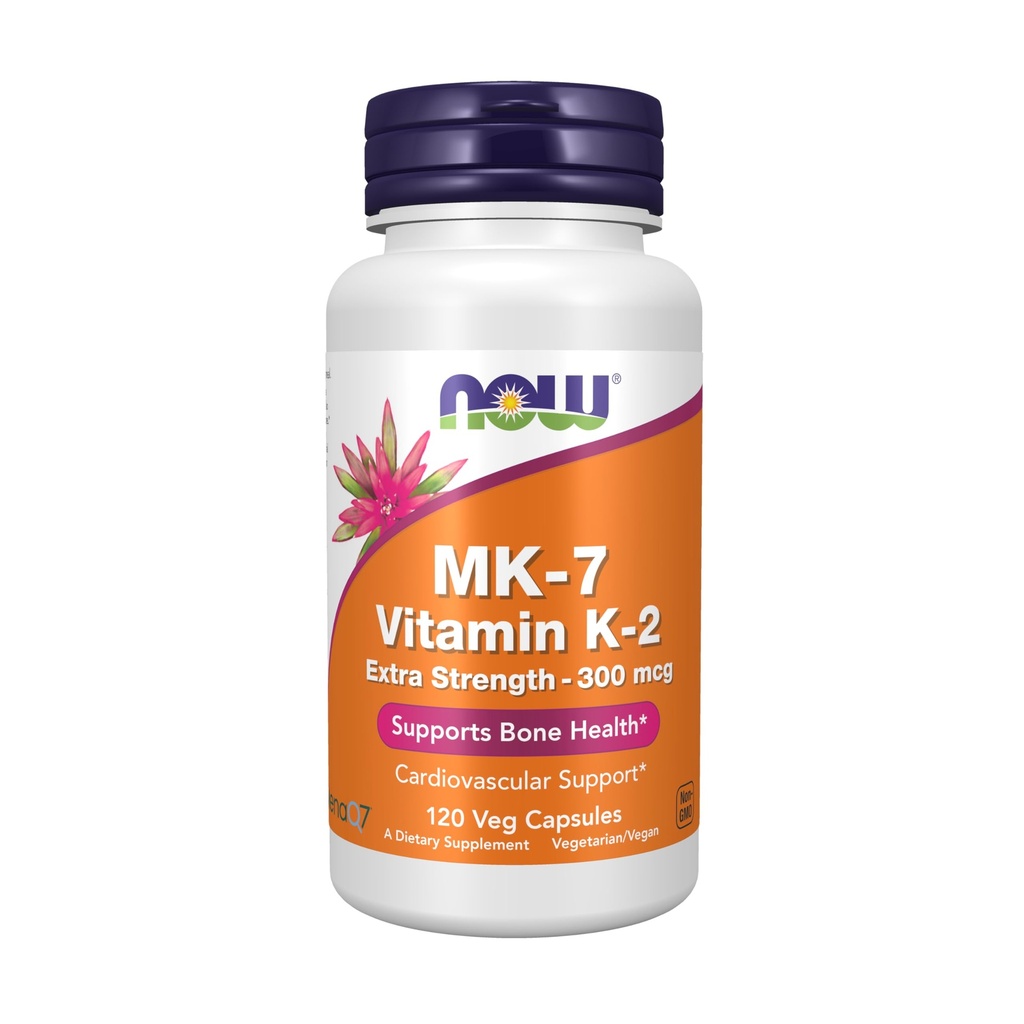 Teraz Foods Doplnky, MK-7 Vitamín K-2 300 μg, Kardiovaskulárna podpora*, podporuje zdravie kostí*, 120 Veg kapsuly