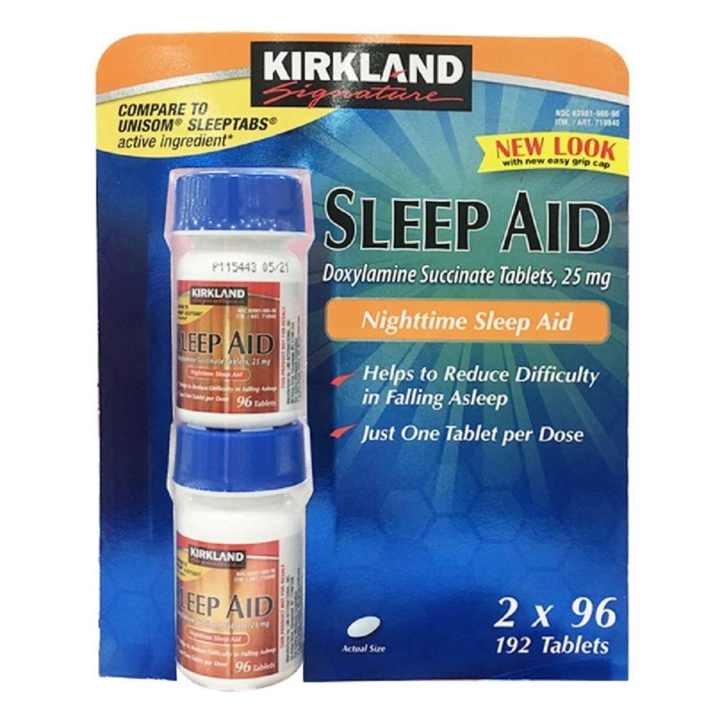 Kirkland Signature Sleep Aid Doxylamín Sukcinát 25 Mg, 2 balenia (192 tabliet)