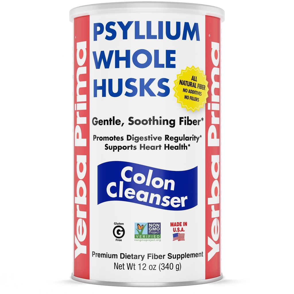 Yerba Prima Psyllium Husk, 12 Ounce - celý Husk Fiber Supplement, Vegan, bez cukru alebo umelých sladidiel, Non GMO, Gluten Free