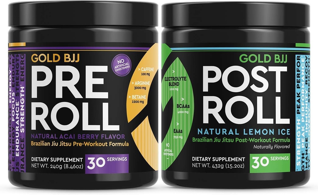 Gold BJJ PreRoll a PostRoll Jiu Jitsu doplnok Bundle