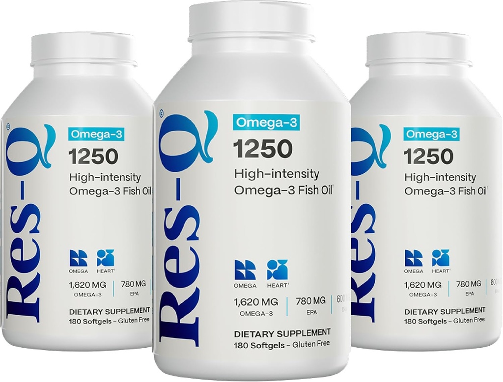 Res-Q 1250 Omega-3 Rybí olej Kapsule 3-Pack