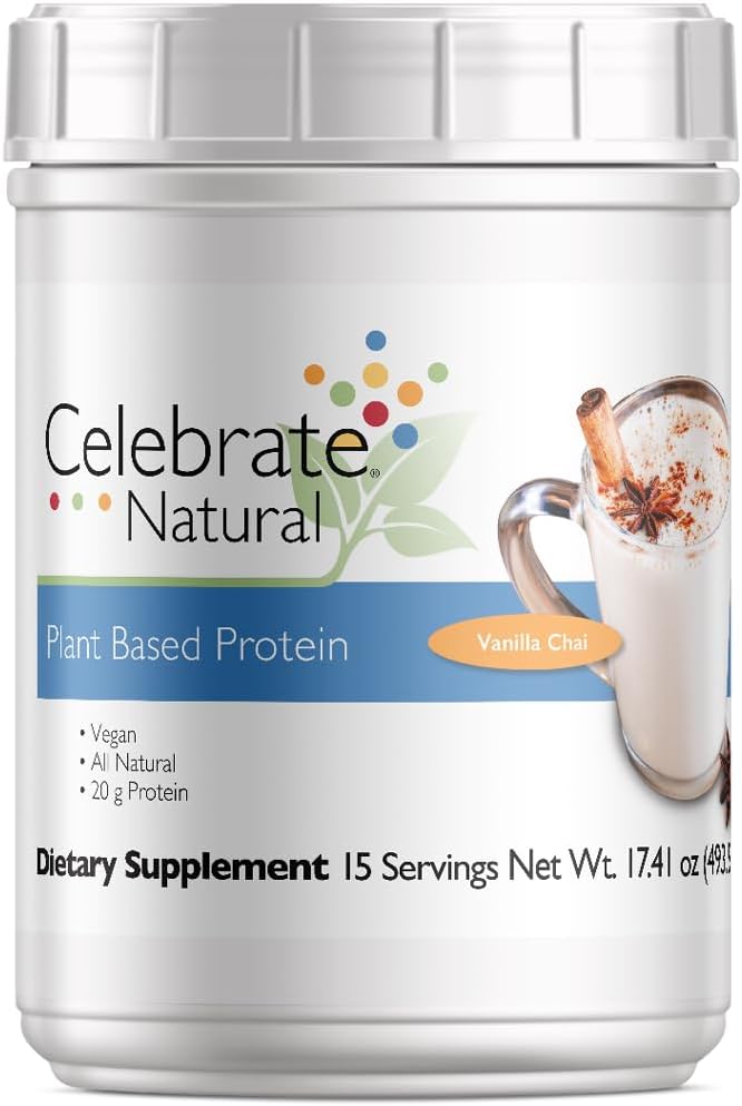 Osláviť vitamíny Vegánsky proteín prášok - Všetky prírodné rastliny na báze bielkovín Shake Mix - 20g Pea Protein & 3g Fiber, pre post-Bariatrická chirurgia - Vanilla Chai (15 Servings)