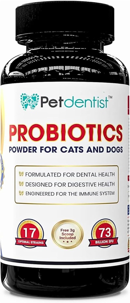 Probiotiká pre psy a mačky 17 Bakteriálne kmene 73 miliarda CFU prášok Doplnky pre psy Dentálna starostlivosť Zdravie Zlé dýchanie Pes Digestion kože Coat a Imunity Podpora -90g