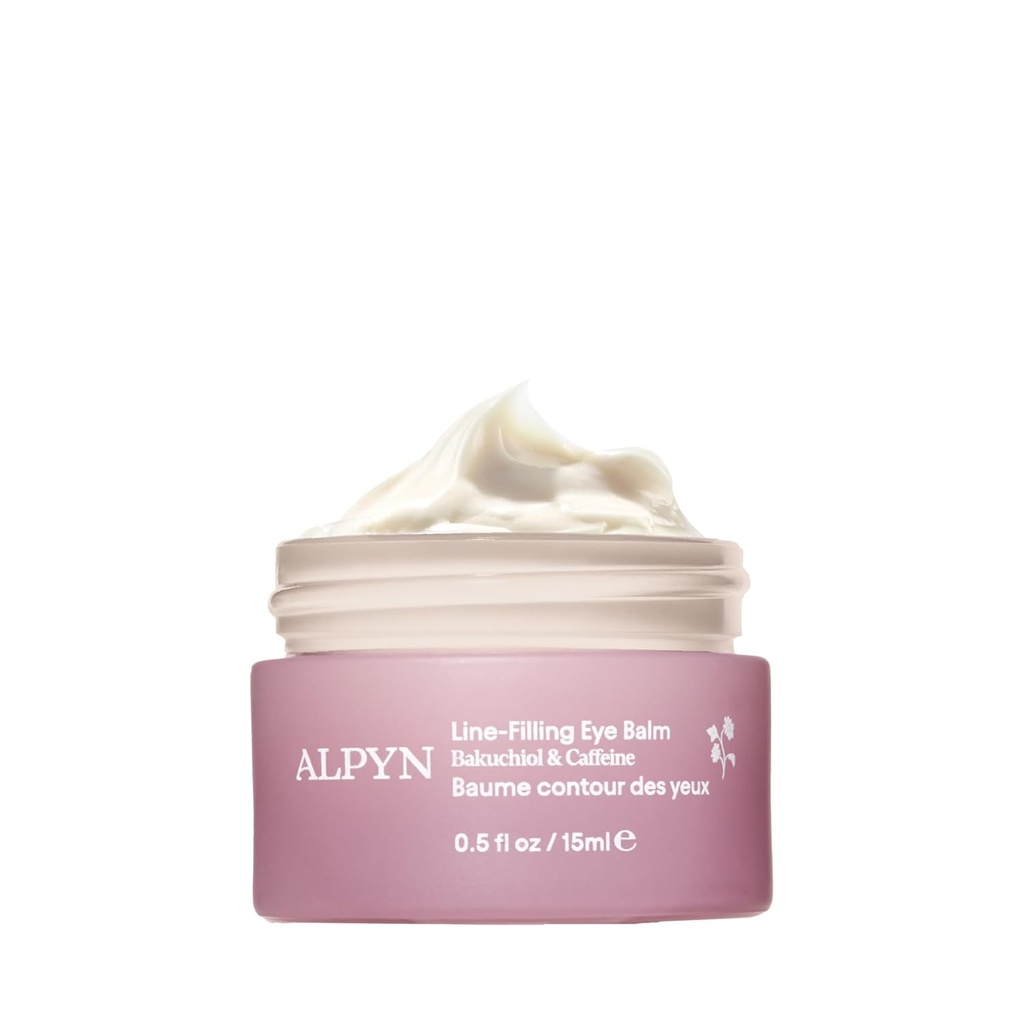 Alpyn Line-Filling Eye Balm s Bakuchiol & Caffeine, Znížte vzhľad jemných čiar a vrások, minimalizujte vzhľad opuchnutých a cieľových tmavých kruhov, 0.5 oz / 14 ml