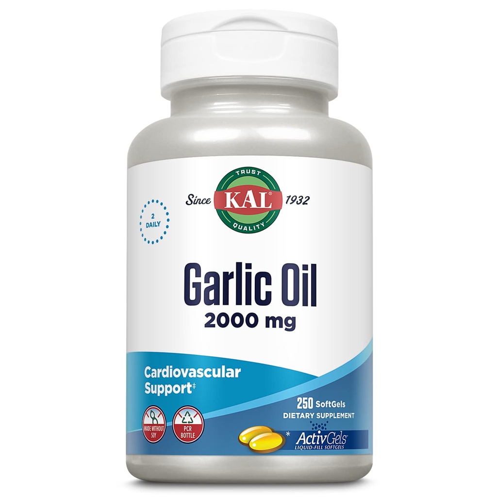 KAL cesnakový olej 2000 Softgels, 250 Počet