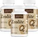 Zeolit Detox Kapsule, Organické Aktivované Charcoal, Bentonit Clay, 1-2 μm Clinoptilolit, Maximálna absorpcia, Gut Liver Detox Cleanse Full Body pre ženy Muži, 270 Kapsule