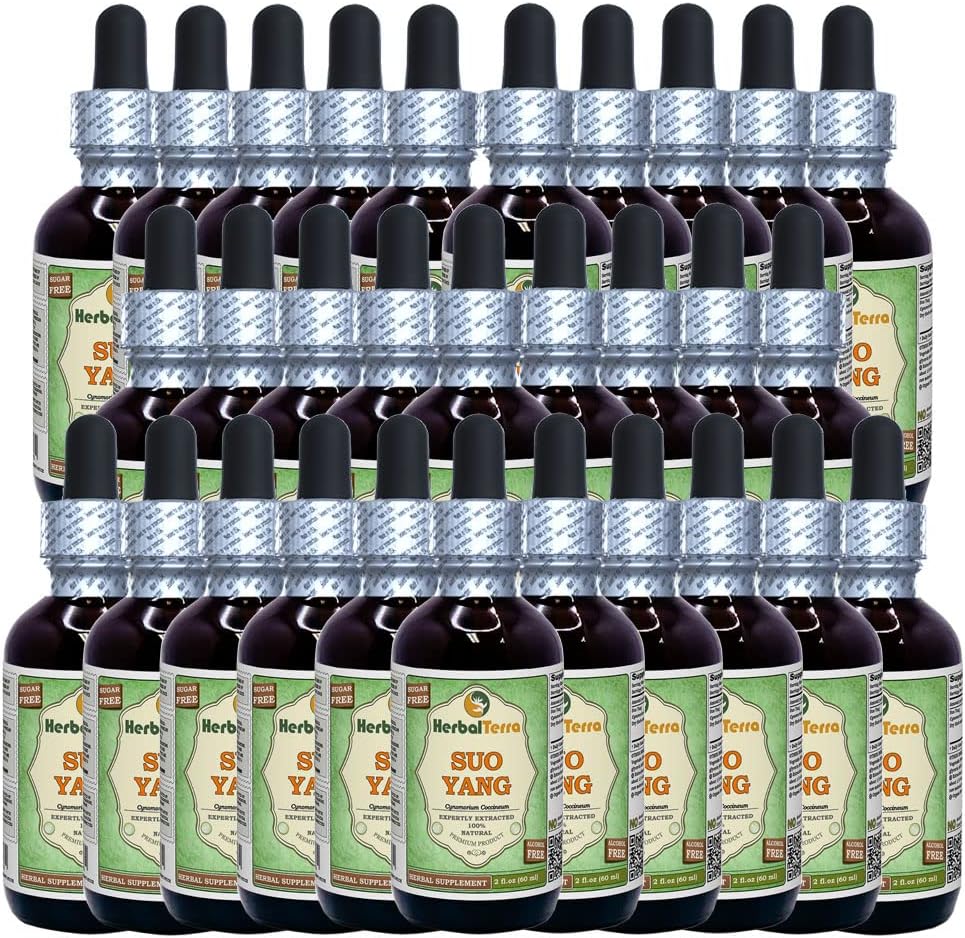 SUO Yang (Cynomorium coccineum) glycerit, sušený rastlinný tekutý extrakt bez obsahu alkoholu (názov brand: bylinný terra, hrdo vyrobené v USA) 30x2 fl.oz (30x60 ml)