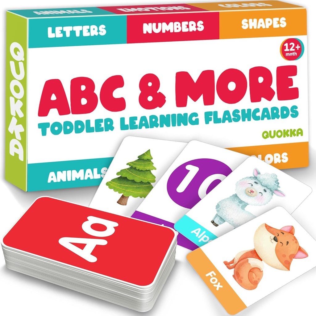 ABC Learning Flash karty pre batoľatá 2-4 roky staré - 60 Flashcards Toy pre deti veku 1-3-5 podľa Quokka - Alphabet čísla Farby Písmená Zvieratá učiť aktivity - Prvé slová vzdelávacie hra