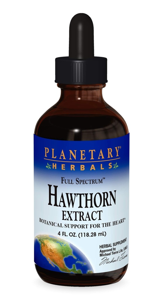 Planétové byliny Full Spectrum Hawthorn Liquid Extract Supplement, 4 Fluid Ounce