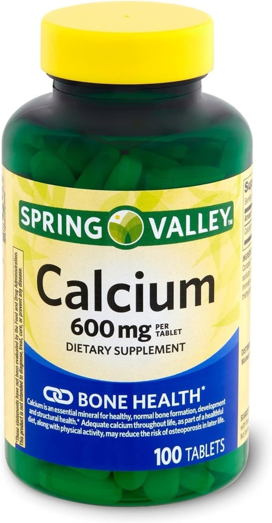 Jar Valley Calcium 600 mg, Tablety Dietary Supplement, Bone Health, 100 Počet +