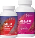 Mikrobiome Labs MegaPrebiotic na podporu trávenia a bariéry na vnútornosti (180 kapsúl) + MegaQuinone K2-7 Kompletný vitamín K doplnok s horčíkom, zinok (60 kapsúl) - 2 Product Bundle