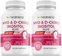Myo & D- Chiro Inozitol Plus Supplement Blend, Hormonálna rovnováha, zdravá ovulácia a celková podpora wellness pre ženy, plodnosť a tehotenstvo zdravie (2 balenia)