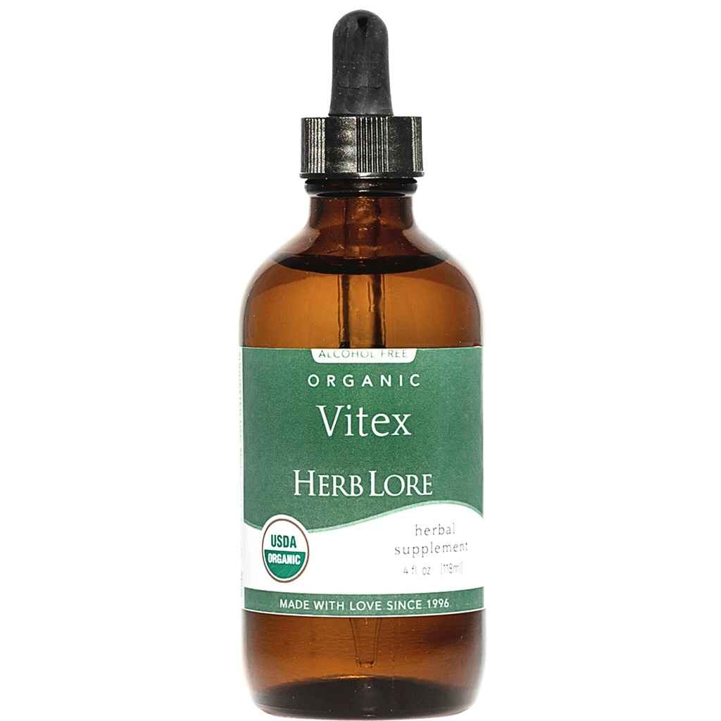 Herb Lore Vitex Tinture - USDA Organic Chasteberry Extract Supplement for Women - bezalkoholové caste Tree Supplement - Vegan Drops 4 Fl Oz