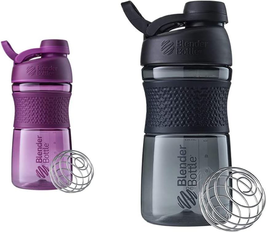 BlenderBottle 20-Ounce Black a Plum Protein Shaker Fľaše s BlenderBall Whisk