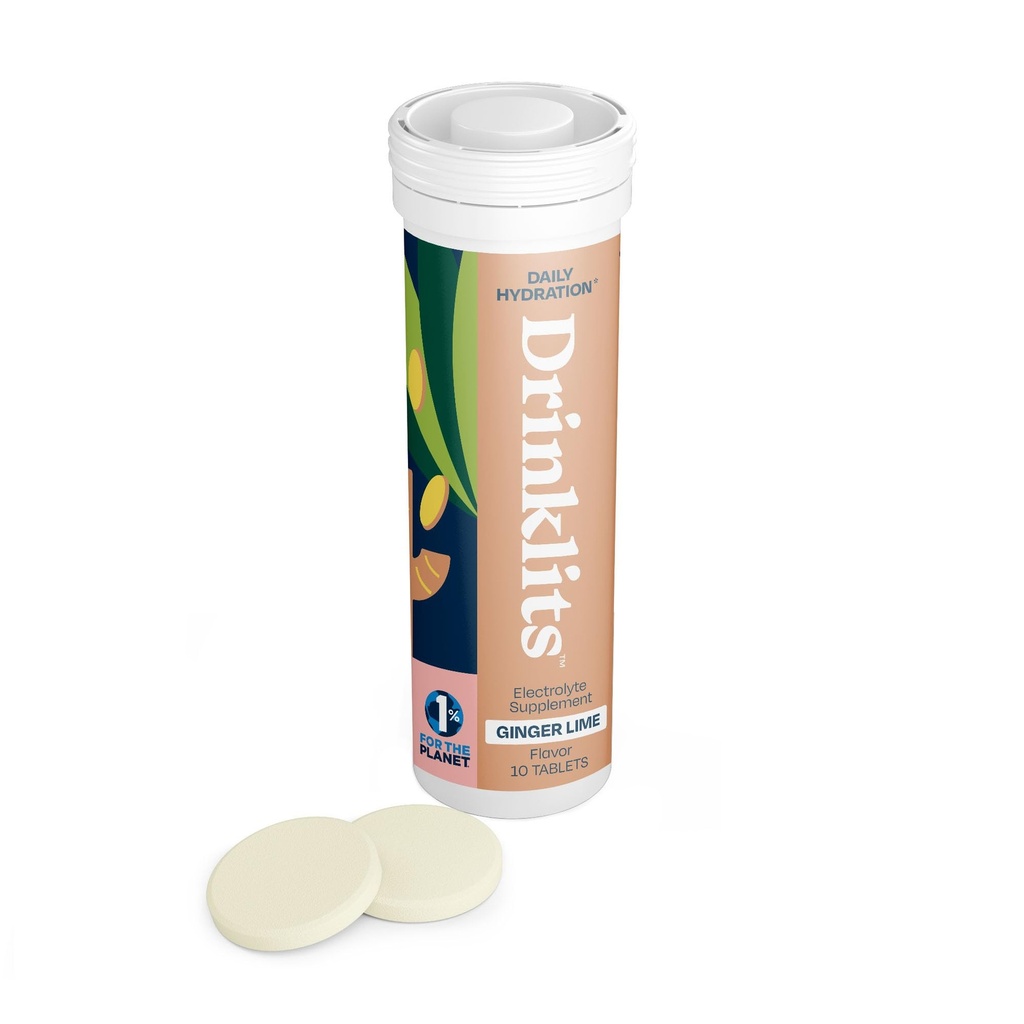 Nápoje Ginger Lime Electrolyte Tablety na hydratáciu 