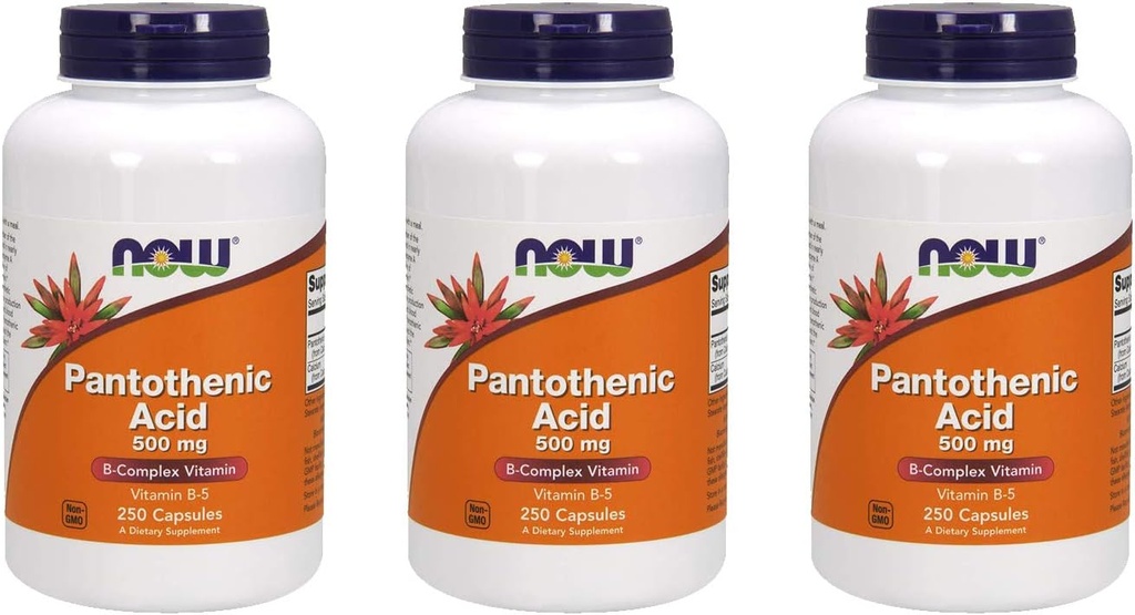 Teraz potraviny Kyselina pantoténová 500 mg, 250 kapsúl (3 balenia)