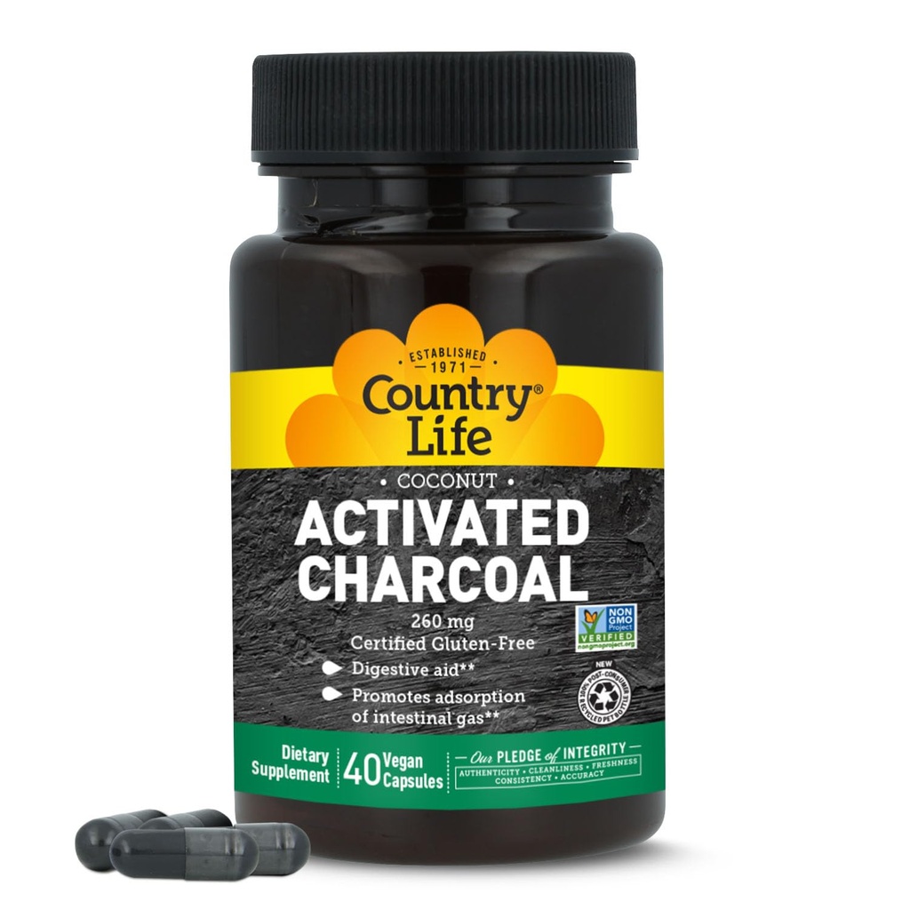 Coconut Coconut Aktivované Charcoal Kapsule 260mg 
