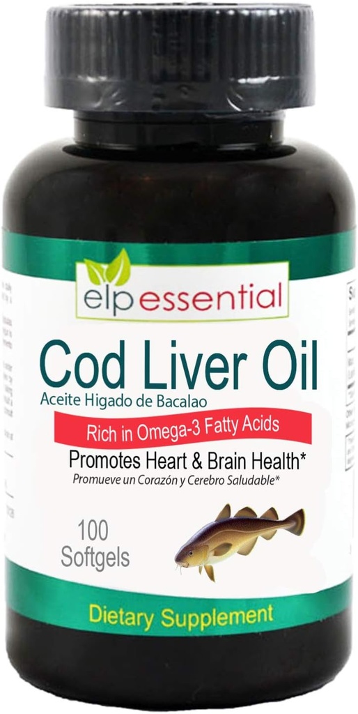 Cod Liver Oil 100 Softgels Aceite De Higado De Bacalao Kapsule 100's