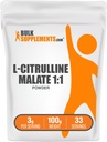 BulkSupplementments.com L-Citrulínová malát 1:1 Prášok - Citrulín prášok, Aminokyseliny Supplement - Neochutené a bez lepidla - 3g na Servings, 100g (3,5 oz) (Pack of 1)