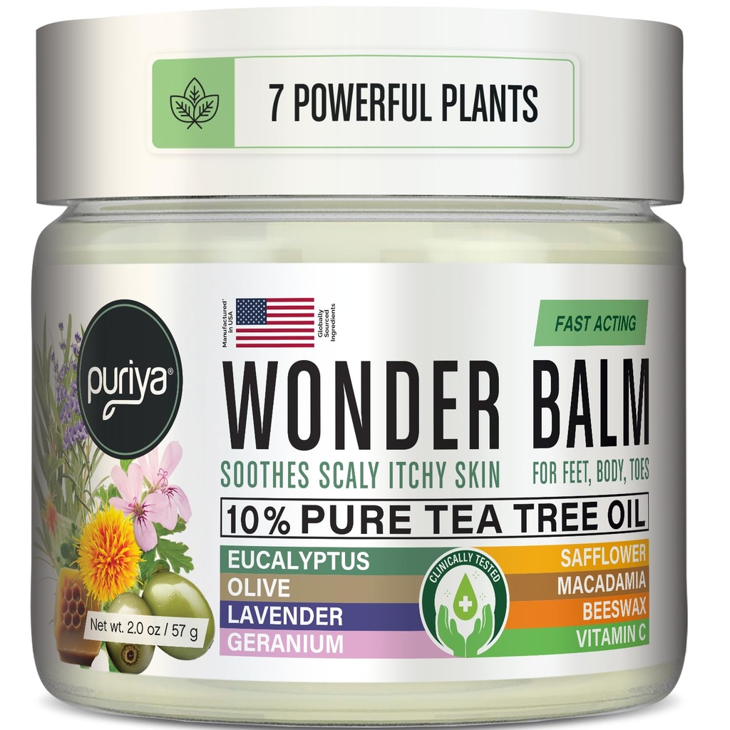Tea Tree Oil Balm, extra sila, pár dobre s Jock svrbenie krém, sprej, Atléti nohy, Ringworm krém pre človeka, vyrážka krém, rýchle pôsobenie pre suché, svrbenie kože, Plant Powered Wonder Balm