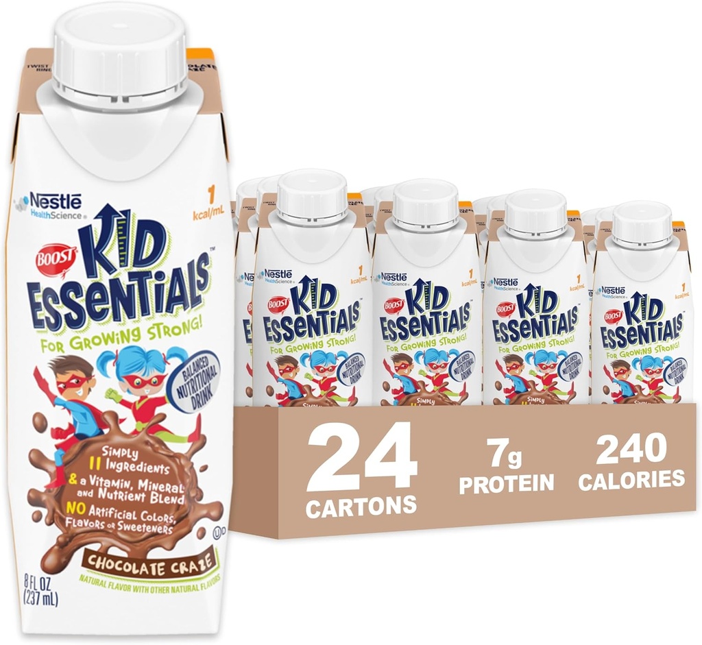 BOOST KID ESSENCIÁLY 1.0, Chocolate Craze 24 x 8 fl oz škatuľa