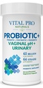 Vital Pro Naturals - Vaginálne pH a močové probiotiká + Prebiotiká, Postbiotiká, Parabiotiká, 4- v-1 doplnok pre ženy, vysoká potencie, 64 Kmene, Tráviace, Vaginálne, močové, Imunitné zdravie, 30 ot