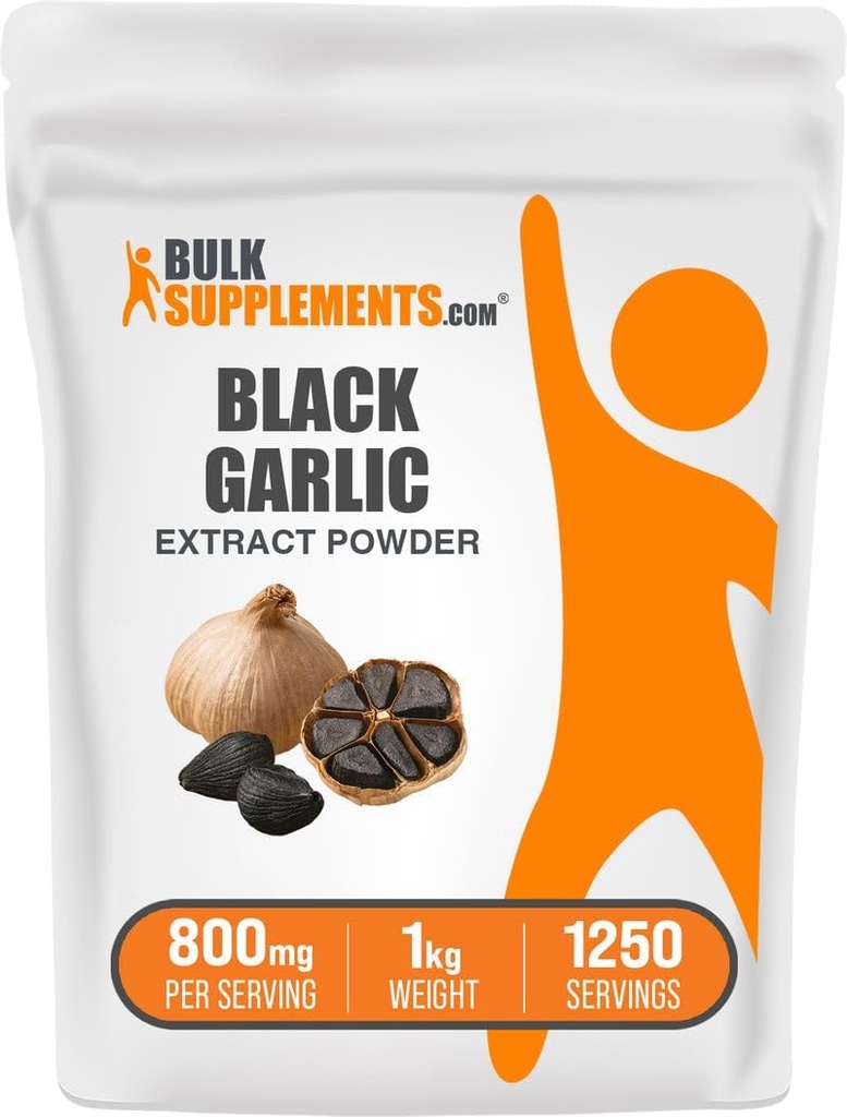 BulkSupplementments.com Čierny cesnak extrakt prášok - Aged cesnak extrakt, bylinné doplnky - Vegan a lepidlo zadarmo, 800mg na porciu, 1kg (2,2 lbs) (Pack of 1)