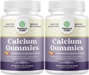 Prírody Remeslo Vysoká absorpcia Vápnik Gumies s vitamínom D3 - Delicious Calcium Gumies pre dospelých - Žuvacie a vitamín D doplnok pre zdravie kostí a imunitnej podpory Želatína-bez obsahu železa 60 ks (2 balenia)