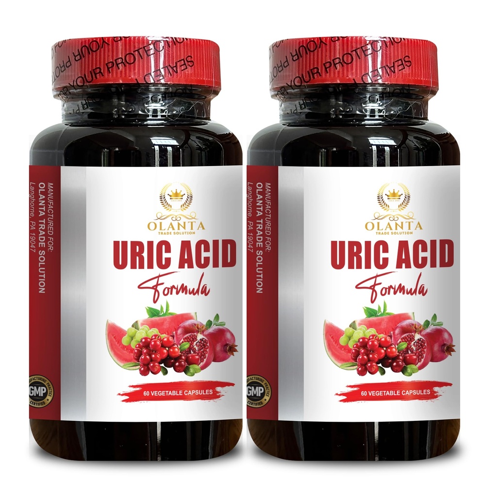 Kyselina URIC - Organická kyselina močová Supplement with Tart Cherry Extract, Zelerové semená, Kyselina močová Doplnkové mlieko bodliak a hypromín - 2 Fľaše 120 Kapsule