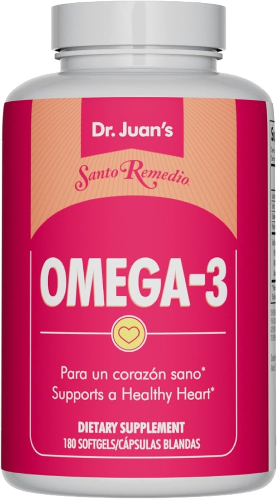 Santo Remedio Omega 3, podporuje kardiovaskulárne zdravie, diétne doplnky, žiadne umelé farby, celkové Omega-3 mastné kyseliny 2000 mg, 180 Softgels, 90 dávok