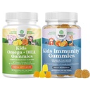 Omega DHA Gummy pre deti - mastné kyseliny Omega 3 6 9 s vitamínom C pre mozog, imunita & Vision a deti Imunita podpora Gumies - Delicious Vitamín C so zinkom a Echinacea Immune Booster