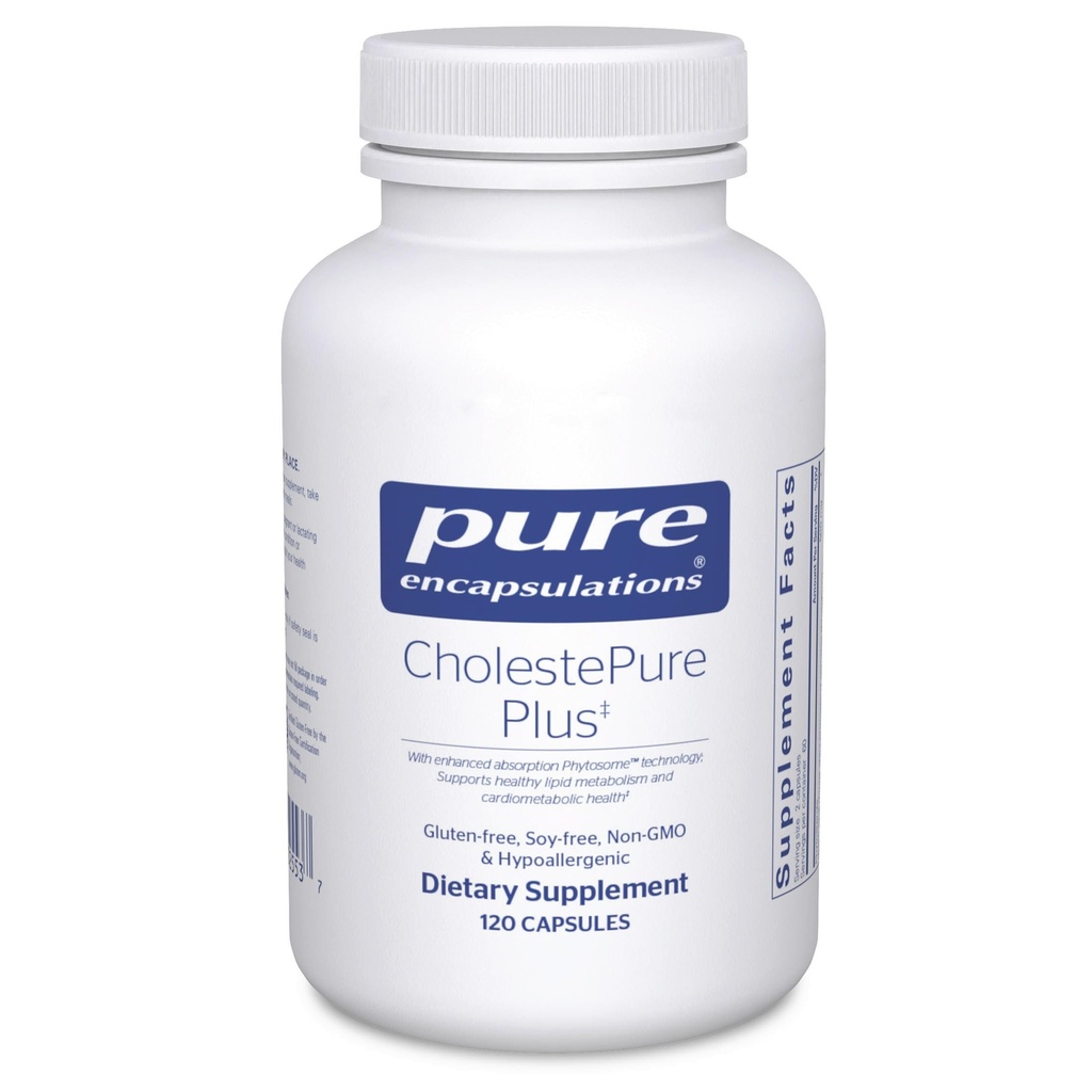 Pure Encapsulations CholetePure Plus 120's - podporuje metabolizmus lipidov a zdravie srdca* - Berberine Supplement - s Citrus Bergamot - Gluten Free & Non-GMO - 120 Kapsule