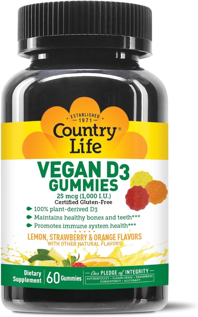KRAJINA LIFE Vegán D3 Gummy, 60 Počet