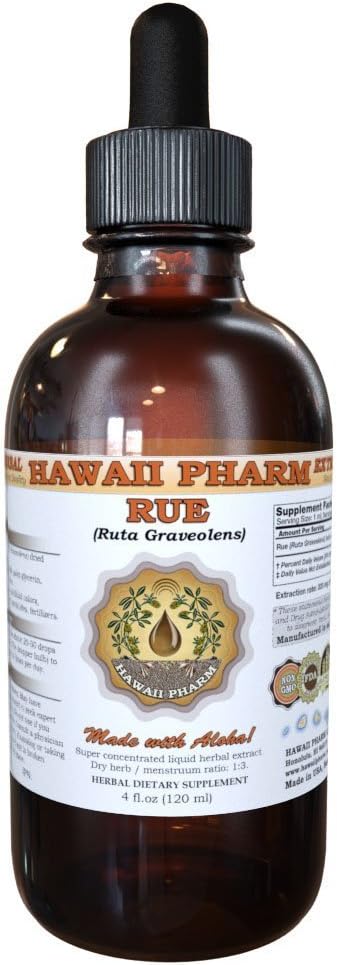 HawaiiPharm Rue (Ruta graveolens) Tekutý extrakt, Tinktúra, Bylinné doplnky, Vyrobené v USA, 2 fl.oz